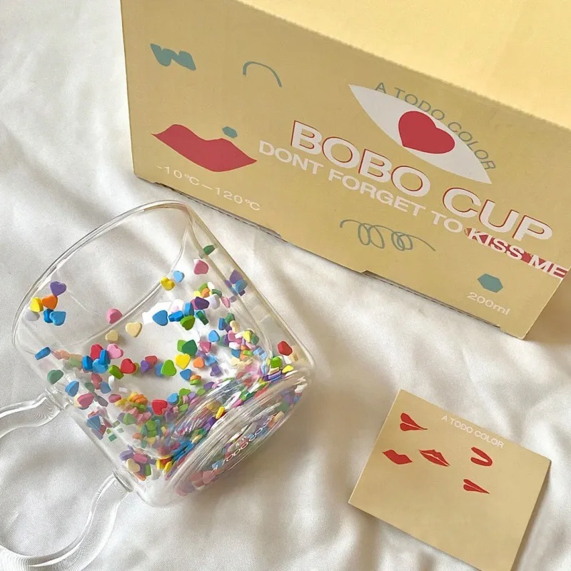 200 мл Милая кружка для девочек творческая Студенческая женская прозрачная