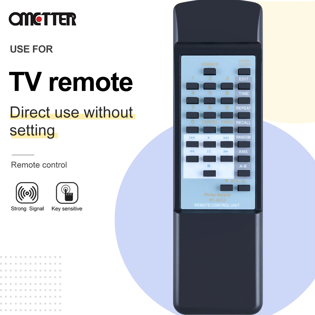 

New RC-63CD Remote for Philips Marantz CD63SE CD67SE CD48SE CD624 CD67 CD Player