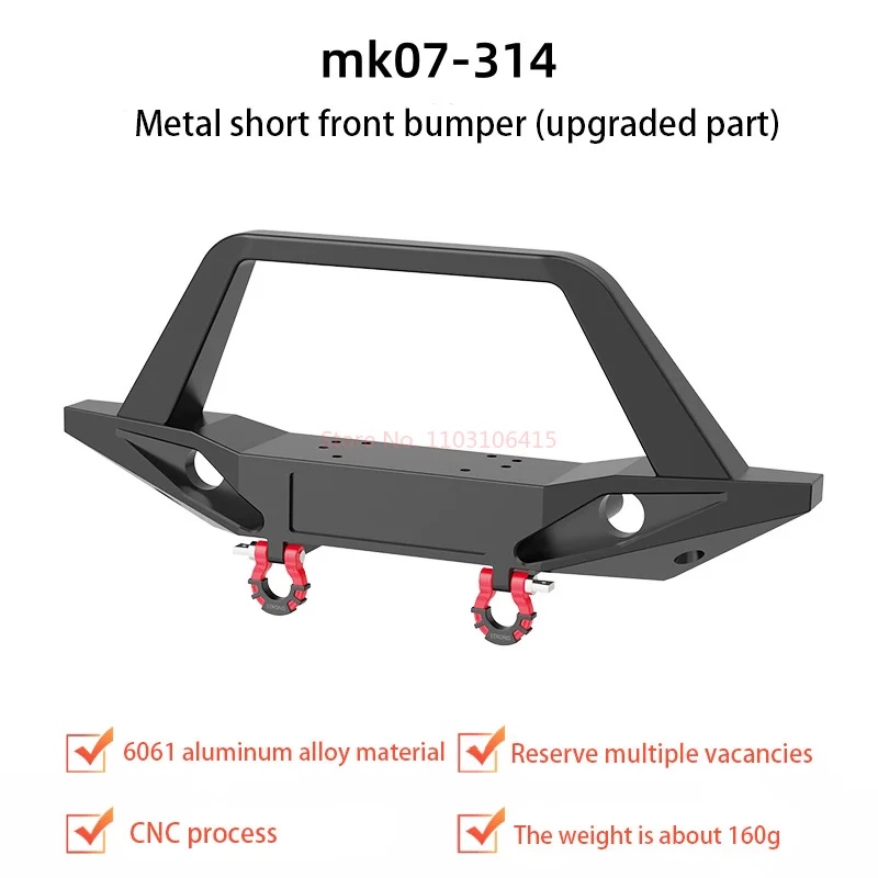 Rlaarlo Mk07Jk07pro автомобильные аксессуары с дистанционным управлением, металлический модернизированный передний бампер из алюминиевого сплава с буксирным крюком (art.: 3920cceeb286a) - 3920cceeb286a