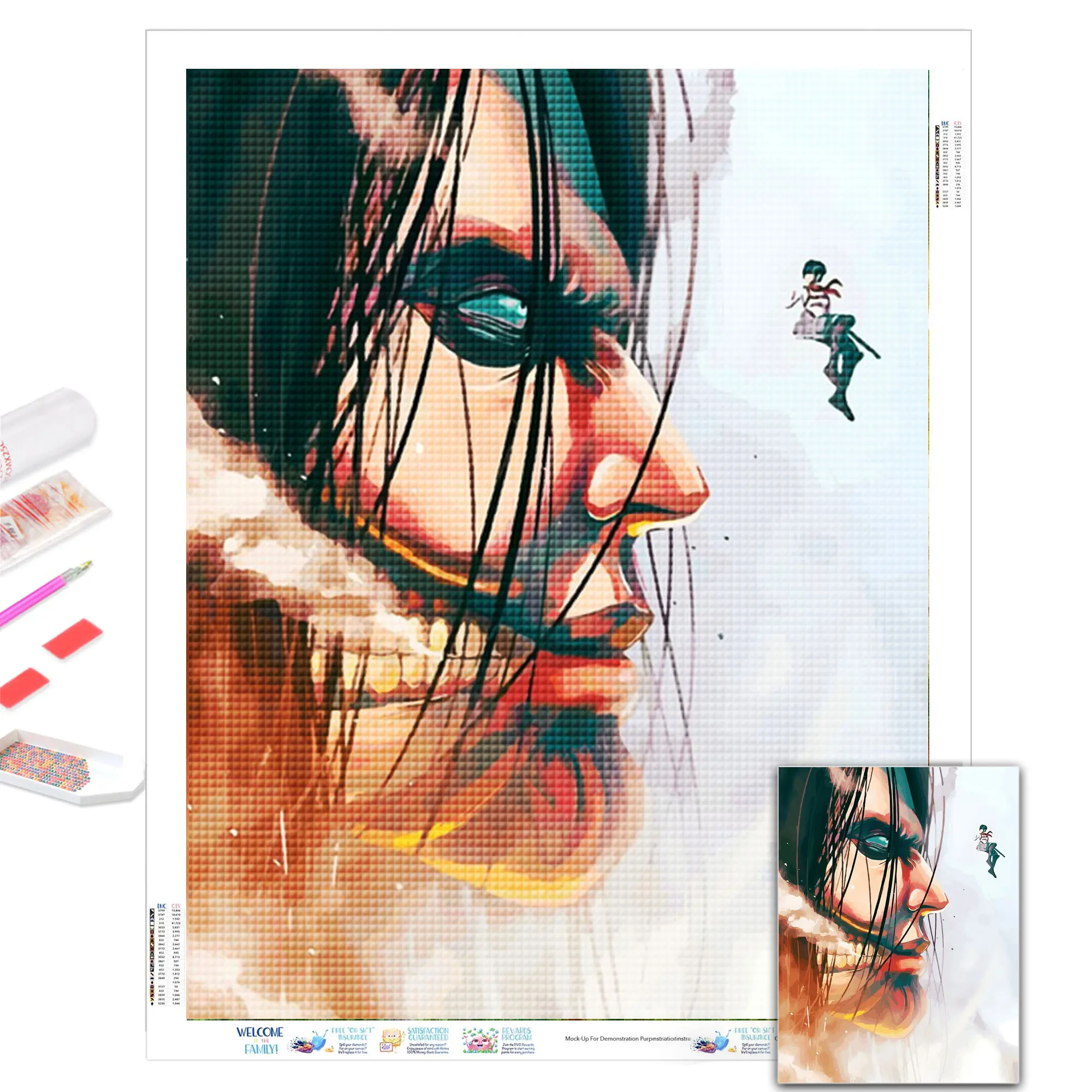 

Японское аниме «атака на Титанов», алмазная живопись, 5D, «сделай сам», Алмазная мозаика, вышивка крестиком, набор для домашнего декора, аквар...