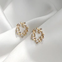 korean style fashion women girls pearl crystla earrings luxury womens accessories exquisite party festival ear rings gift
