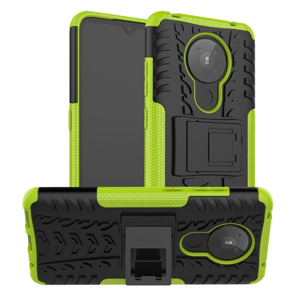 For Nokia 5.3 5.4 3.4 2.4 2.3 2.2 4.2 6.2 7.2 6.1 7.1 Plus Heavy Duty Armor Stand Shockproof Case TPU Bumper Hard PC Back Cover