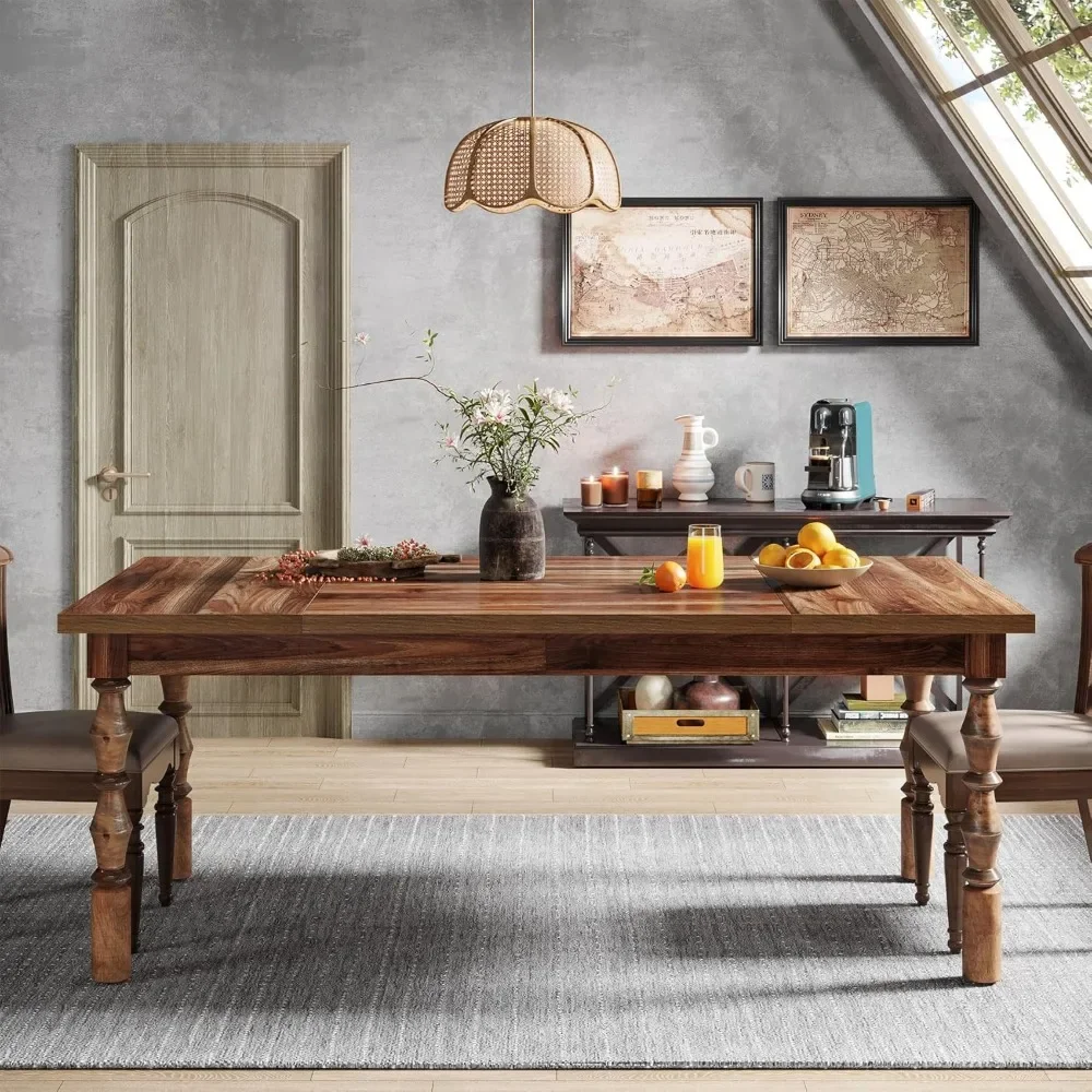 Деревянный обеденный стол 62 дюйма большой прямоугольный кухонный для