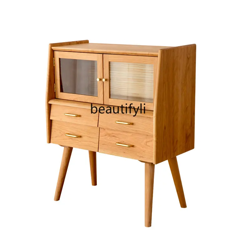 

Скандинавский минималистичный современный буфет из массива дерева, многофункциональный домашний шкаф для хранения, шкаф для хранения, шкаф для хранения