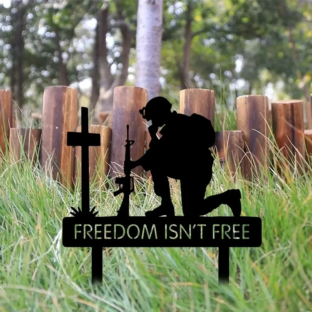 The Freedom Is Not Free Yard стойки военный Железный силуэт памяти для павших солдат