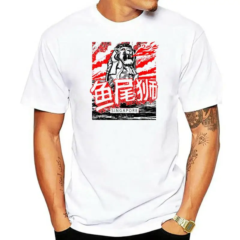 Футболка с рукавом для отдыха модная летняя футболка изображением Сингапура