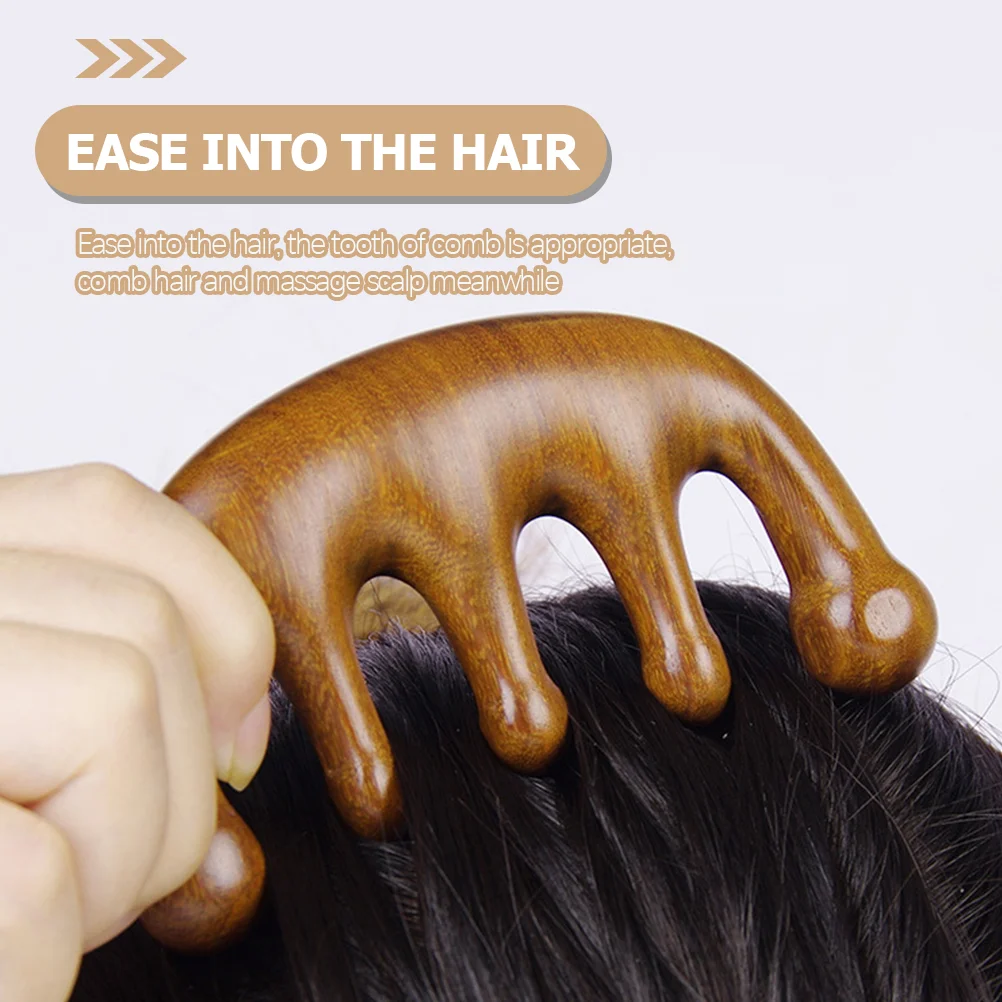Массажная расческа расчески из сандалового дерева массажер с широкими зубьями