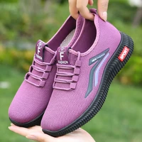 new women shoes 2022 new cloth shoes soft sole breathable walking shoes flying woven shoes casual shoes
