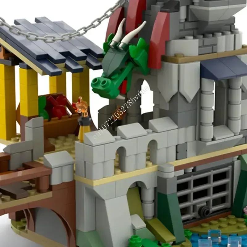 1035 шт. Moc строительные блоки модель замка крепость подъемник технические кирпичи