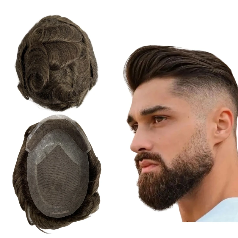 6# Pu With Front Lace Unit 8x10 Hollywood Toupee For White Man