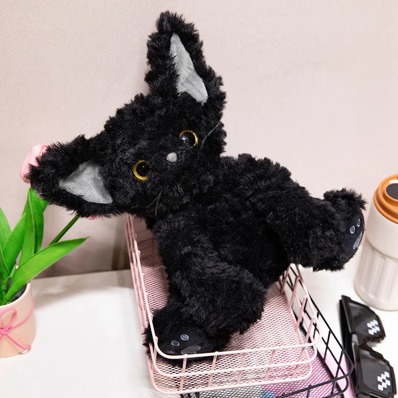 30 см черная милая плюшевая игрушка Plaime Cat подушка цвета хаки вьющаяся кукла KUKI