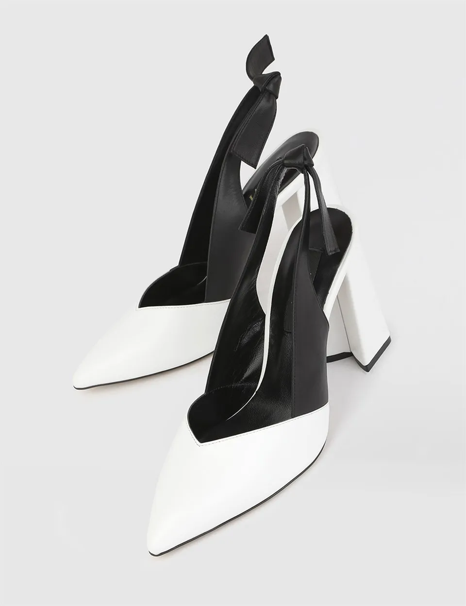 

ILVi-Genuine Leather Handmade Kena Black - White Leather Women's Heeled Sandal Women Shoes 2021 Spring/Summer