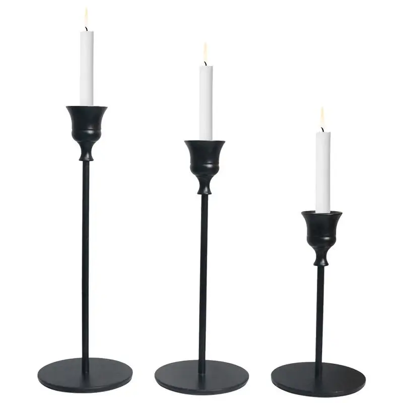 S For Candlesticks Candle Holder Set Of 3 Candlestick Holders For Tabletop Fireplace Mantel Vintage Decoration