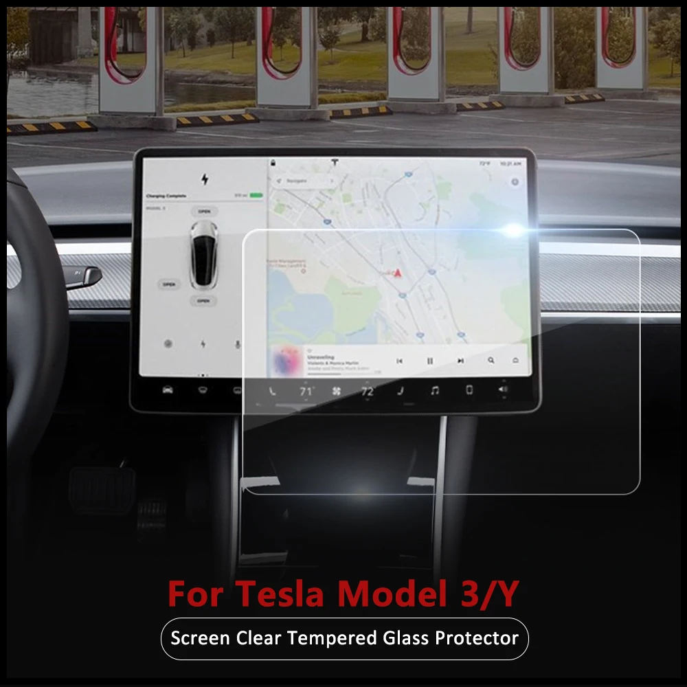 

Model3 Car Screen Clear Tempered Glass For Tesla Model 3 2023 Accessories Screen Protector Model Y Model S X Three