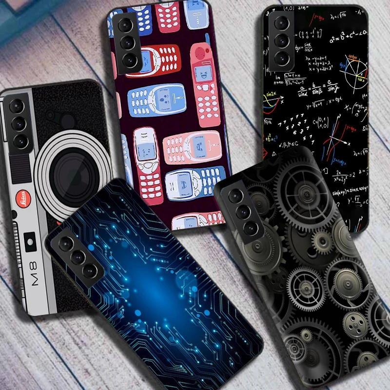 Чехол в стиле ретро для Samsung Galaxy S21 Ultra Plus, зеркальные чехлы из ТПУ, задняя крышка GalaxyS21 FE galaxy S 21, черные бамперы