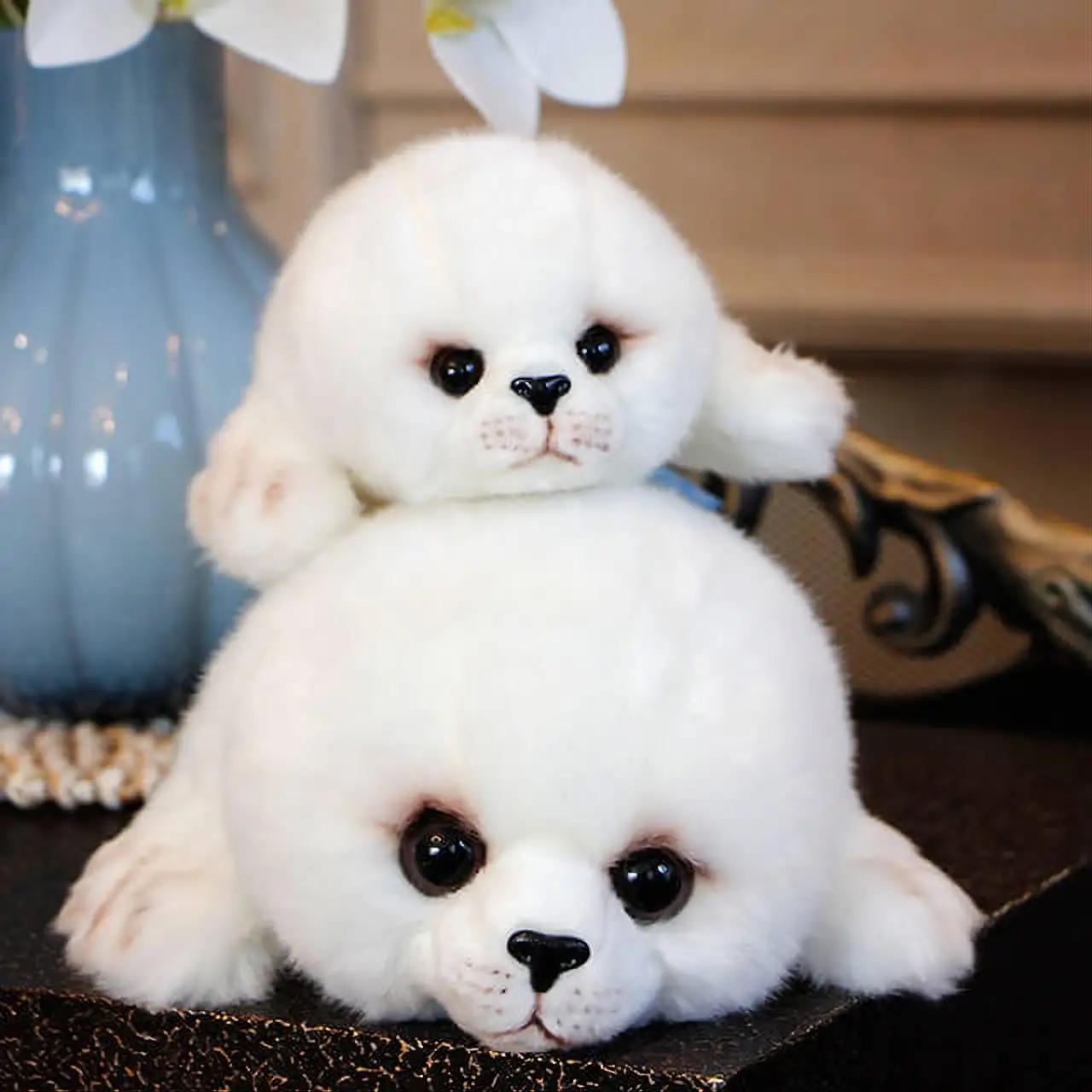 

Dropshipping Soft Cute Seals Plush Toy Sea World Animal Sea Lion Plush Stuffed Doll Big Eyes Baby Birthday Gift for Kids Girls