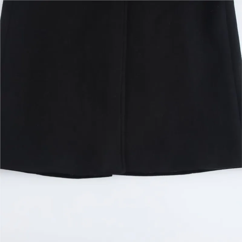 TRAF пальто с эффектом искусственного меха и поясом женское осеннее модное