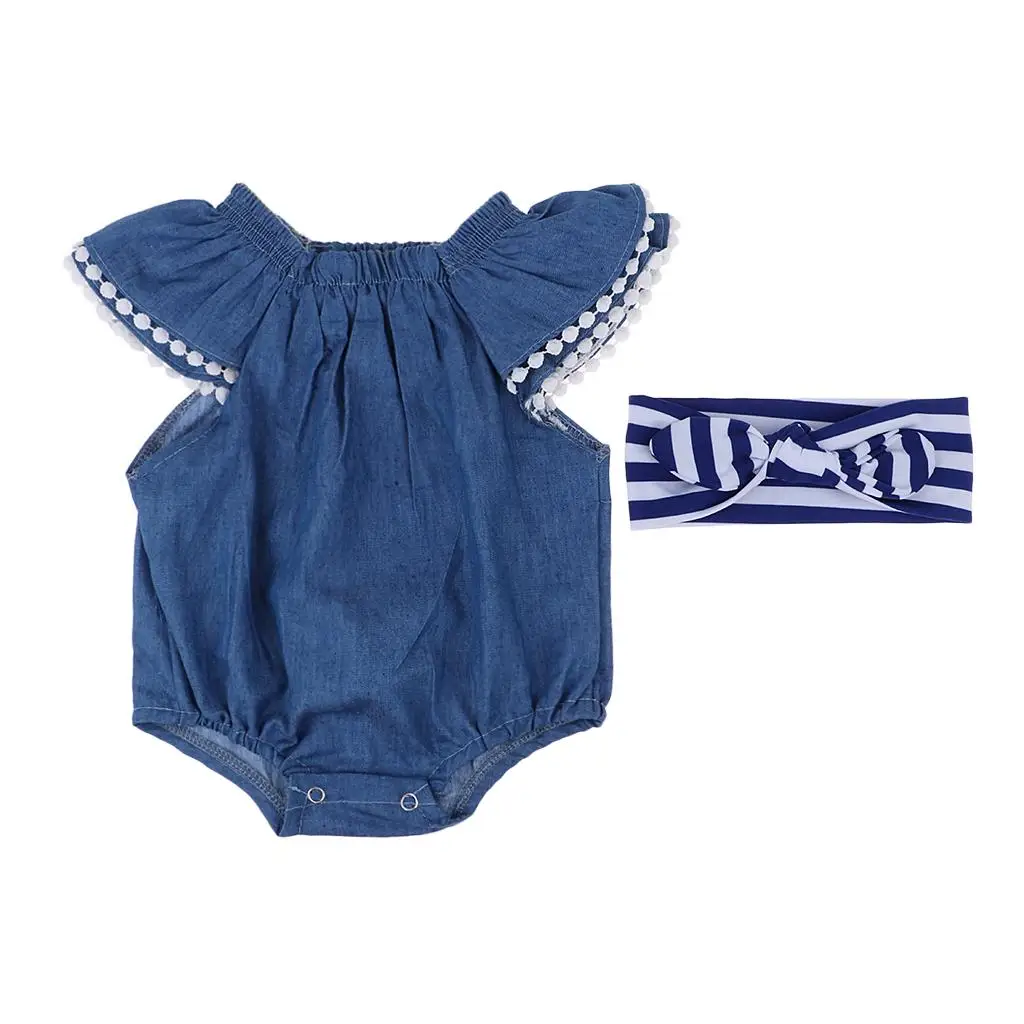 

Reborn Doll Clothing Set Lifelike Newborn Baby Rompers And Striped Headband