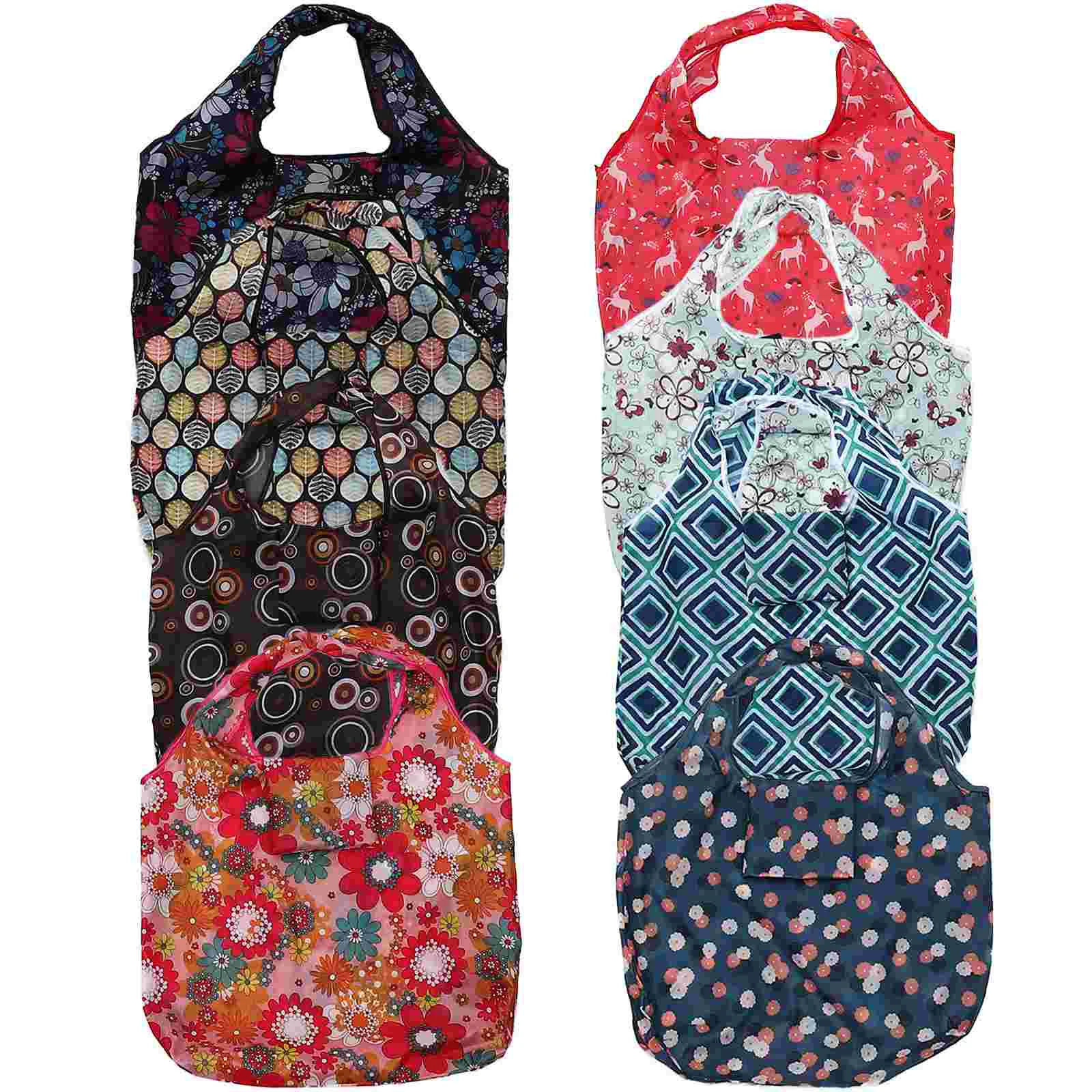 

Bag Grocery Shopping Tote Reusable Foldable Pouch Cloth Recycling Floral Portable Handbag Washable Produce Veggie Vegetable
