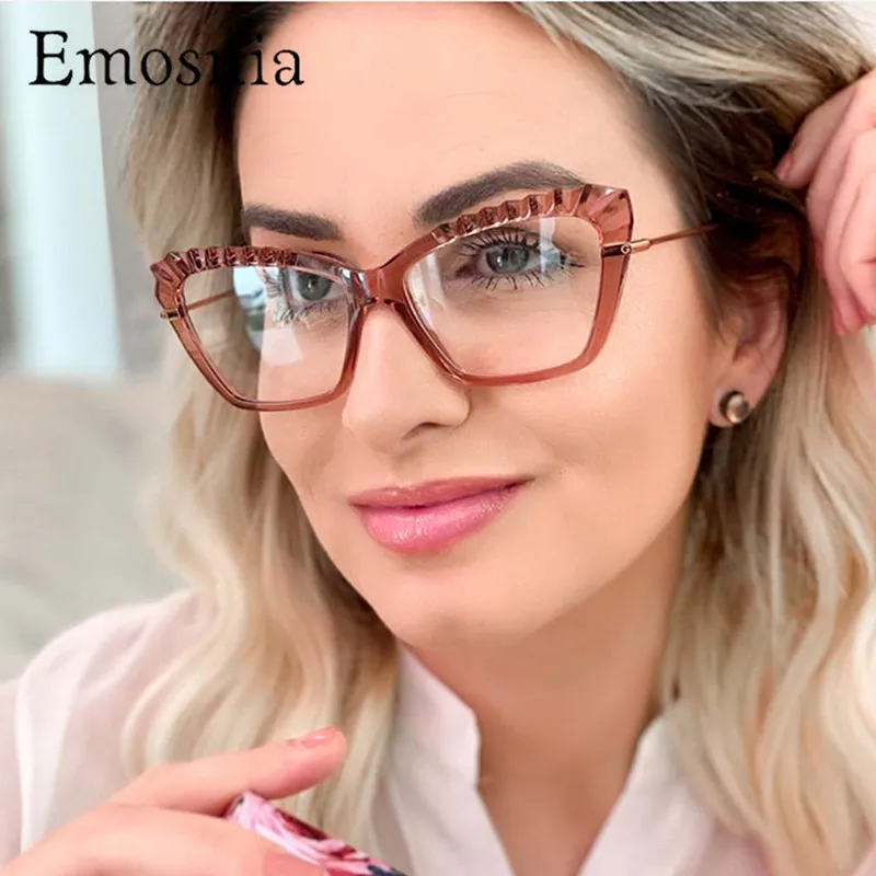 

Emosnia Cat Eye Anti Blue Light Glasses Frames Women Men Optical Brand Design Computer For Female Myopia Transparent Eyeglasses