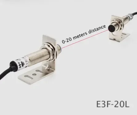 Лазерный луч, фотоэлектрический переключатель E3F-20L/20C1, инфракрасный датчик npn, переключатель, 20 метров, лазерный датчик