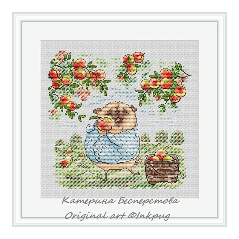 Набор для вышивки крестом Puppy Series Under Apple Tree 28ct 18ct 14ct 11ct ручной из ткани с