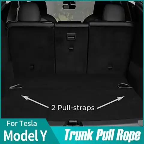 Веревка для багажника Tesla Model Y Tail Box Cover, веревка для вытягивания, ручка-шнурок, тяговые ремни, органайзер для багажника автомобиля 2021-2022