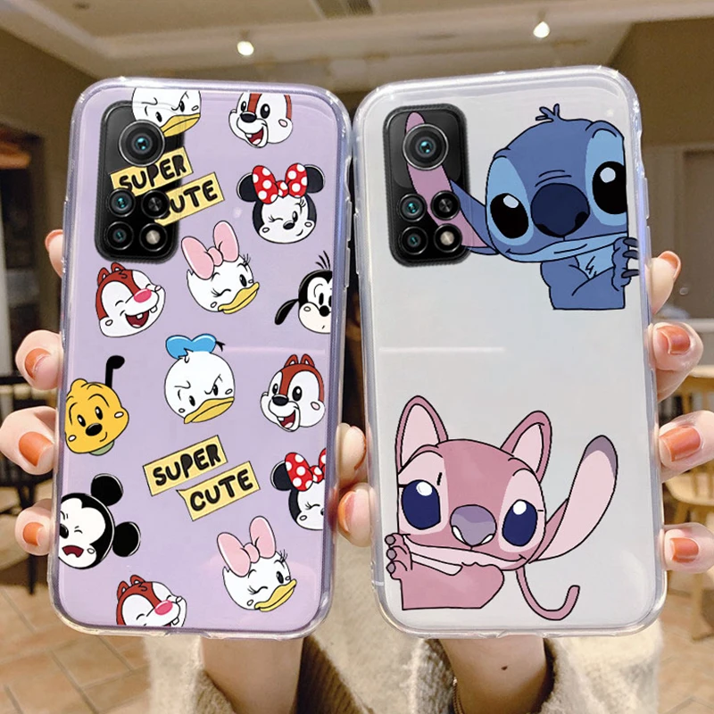 Чехол для телефона Xiaomi Mi 10T прозрачный с Микки и Минни Маусом Дейзи Дональдом Даком стичем Прозрачный чехол для Xiaomi10t Pro Mi10t 10tpro