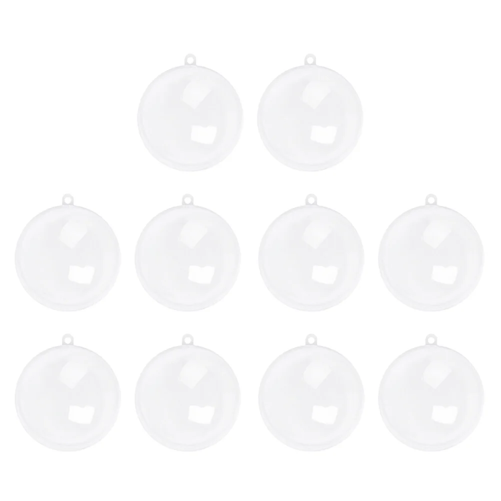 

10 Pcs Christmas Hollow Ball Transparent Balls Wedding Decorations DIY Crafts Birthday Clear Ornaments Ps Fillable Plastic