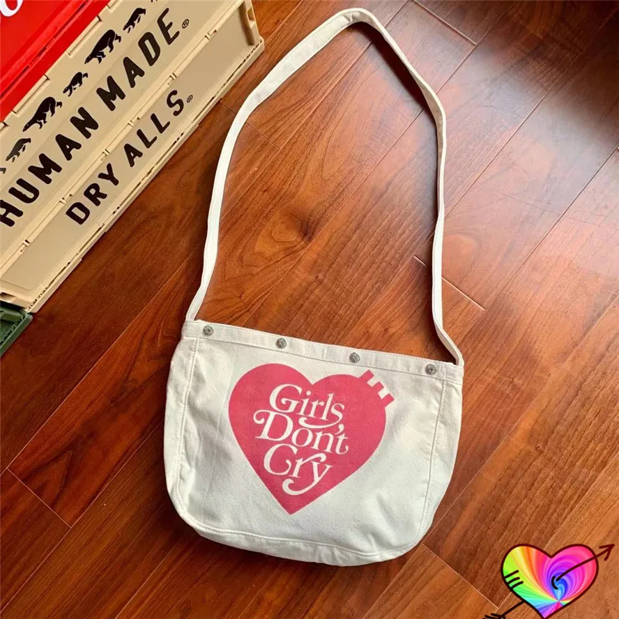 

2022 Red Logo HUMAN MADE Girls Don’t Cry Bag Men Women Khaki Human Made Bag Canvas Japan Casual Backpacks