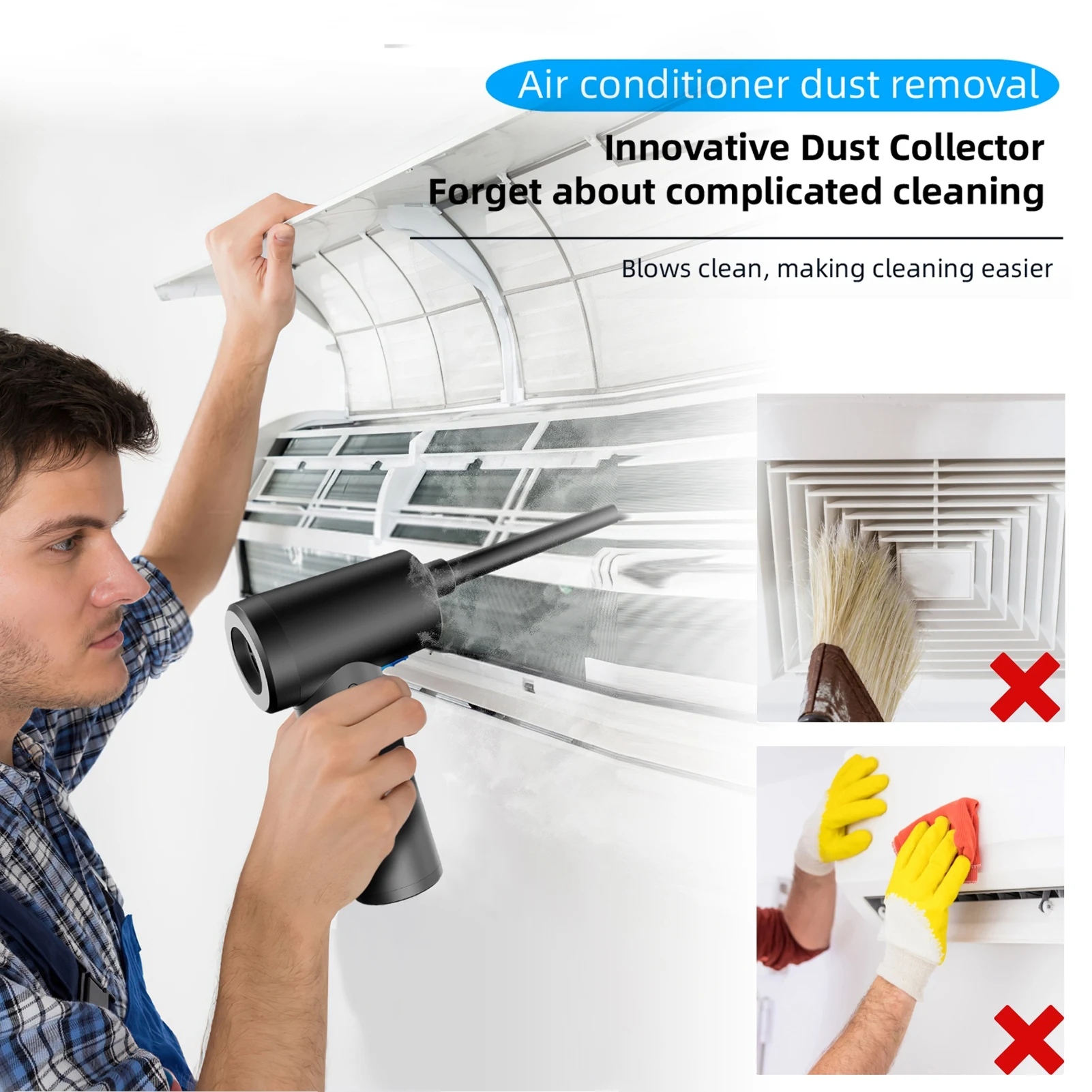 

Cordless Compressed Air Duster Air Blower For Computer Laptop Keyboard Cleaner USB Rechargeable Electric Air Can Duster Cleaning