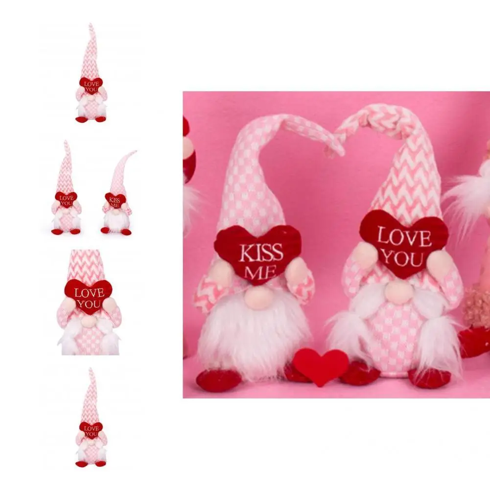 

Gnome Toy Unique Trendy Nice-looking Wide Usage Valentines Day Dwarf Doll Party Decor Tomte Gnome Doll Faceless Doll