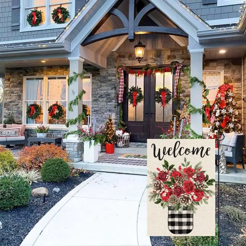 Зимний садовый флаг PANDICORN 12x18 дюймов