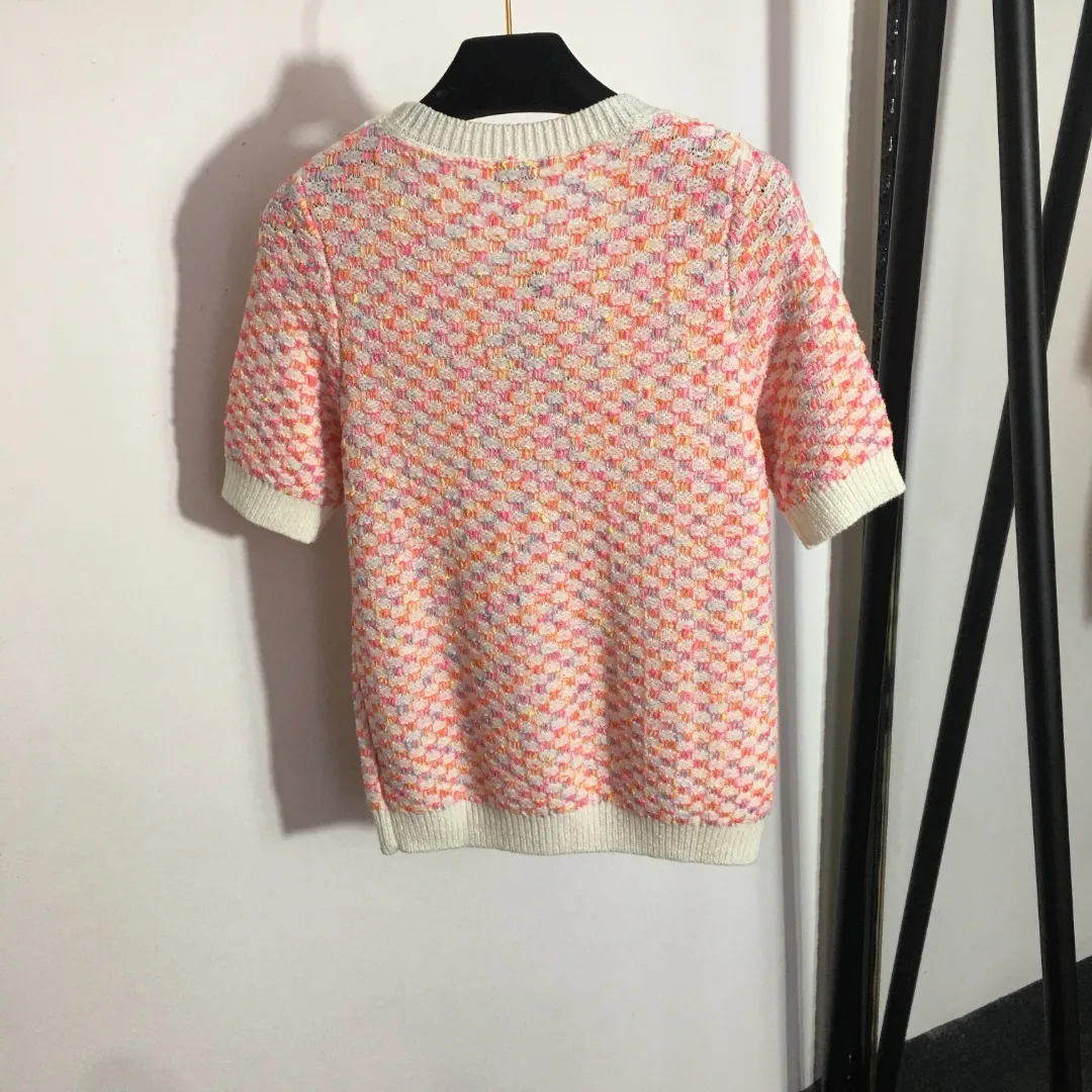 

New Little Fragrant Round Neck Short Sleeve T-Shirt Top 20231556