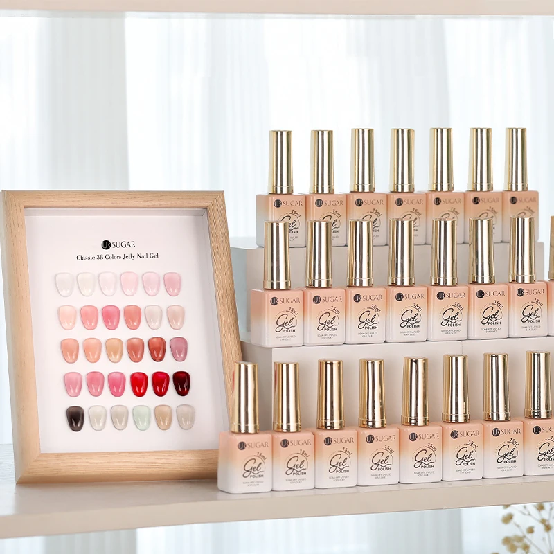 UR SUGAR 15 мл Янтарно-коричневый красный желейный гель-лак для ногтей Рождественский