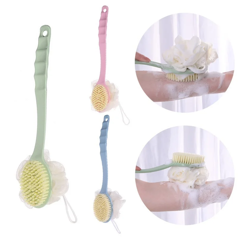 

Two-in-one Double-sided Long-handled Scrubbing Artifact Brush Back Body Bath Shower Sponge Scrubbers Brushes Bodys Exfoliating