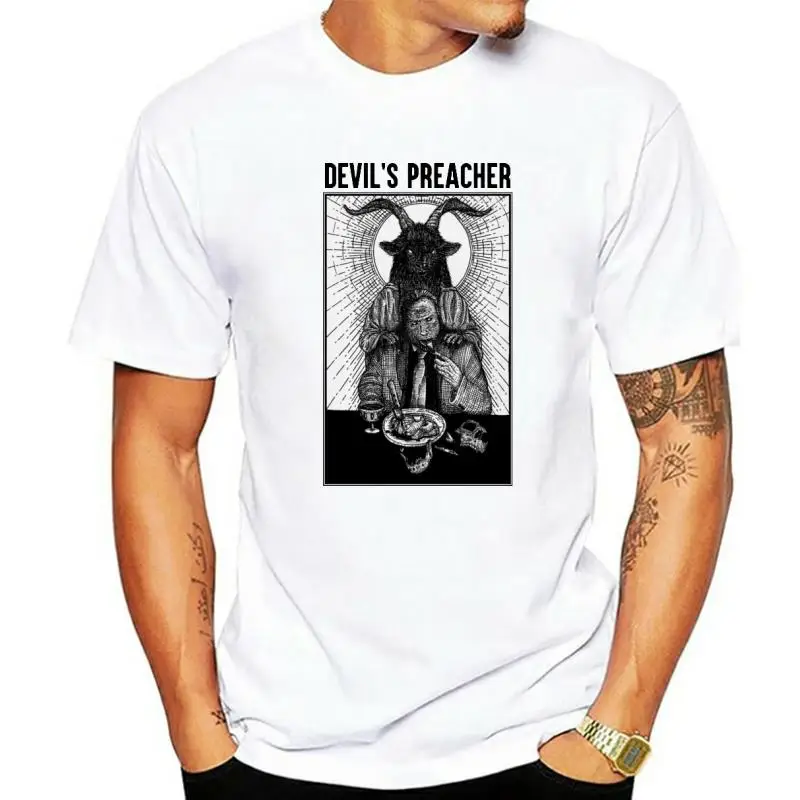 

Devils Preache Tops T Shirt Men T-shirts White Tshirt Skull Tees Print Clothes Fashion Casual Short Sleeve Cotton Streetwear