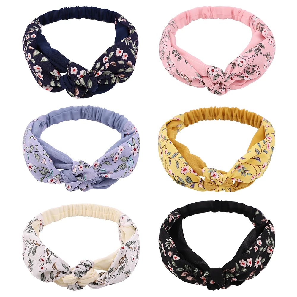 

Floral Sweet Twist Hair Bands for Girls Women Hair Accessories Soft Elastic Headband Retro Hoop Cross Turban Bandanas Headwear
