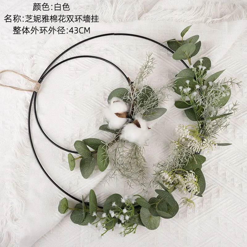 Портативная двойная металлическая гирлянда из хлопка с цветами для невесты