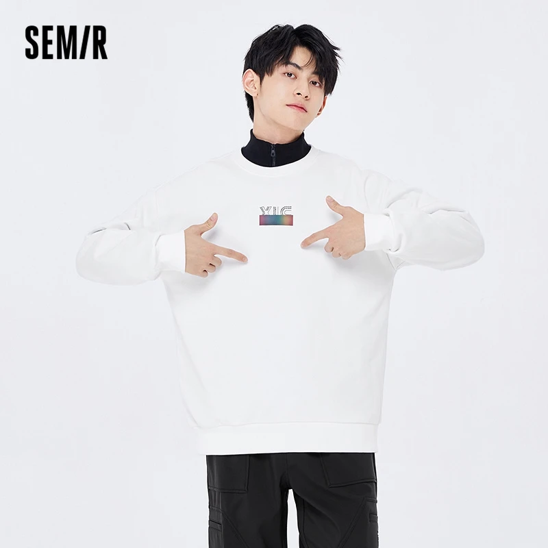 

Свитшот Semir Мужской Свободного Покроя, модель 2022 в Корейском стиле, зимний модный топ в уличном стиле хип-хоп
