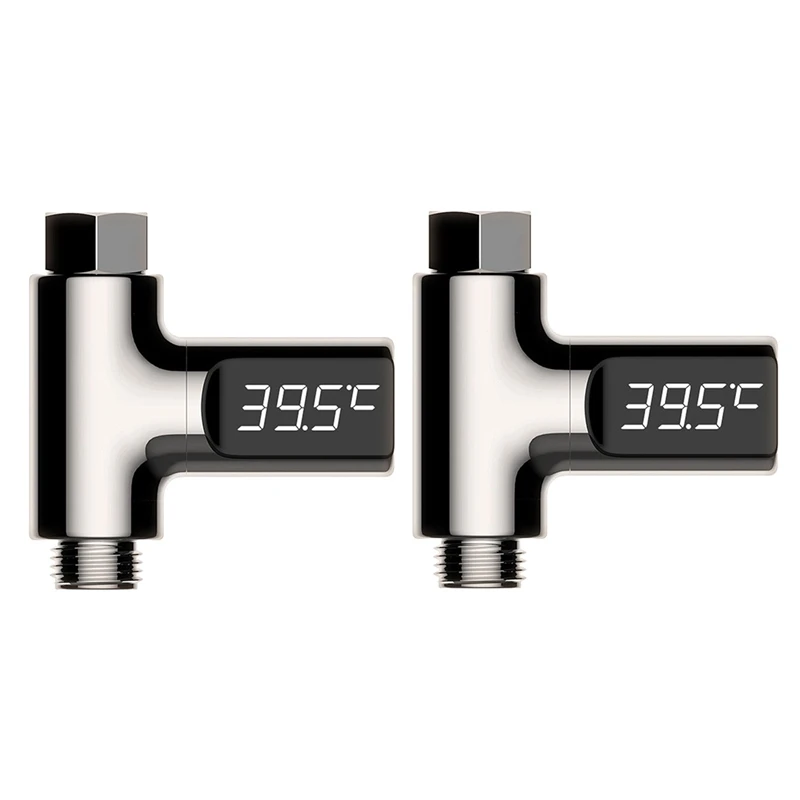 

2Pcs LED Display Thermometer Water Temperature Monitor,Faucet Extender Electricity Shower Temperature For Baby Care