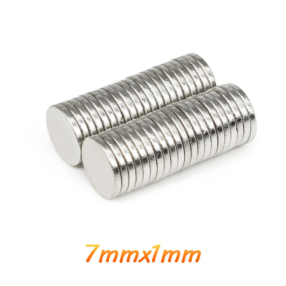 50/100/200/300/500/1000 шт. 7x1 мм Тонкий лист N35 Неодимовый магнитный диск мощные магниты