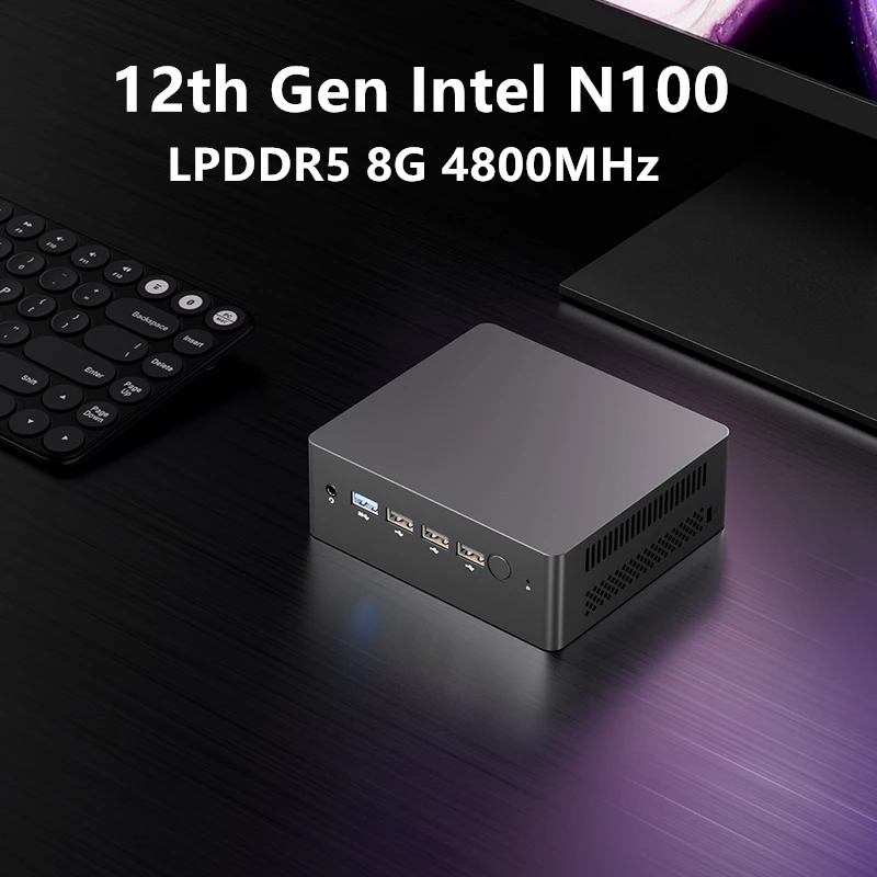 2023 NEW Mini PC Intel N100 Quad Core LPDDR5 8GB 4800MHz Windows 11 PRO HDMI2.0 DP Dual 4K UHD Desktop Gaming Computer WiFi5