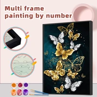 gatyztory oil painting by numbers with multi aluminium frame kits acrylic paint for adults drawing on canvas butterfly diy home