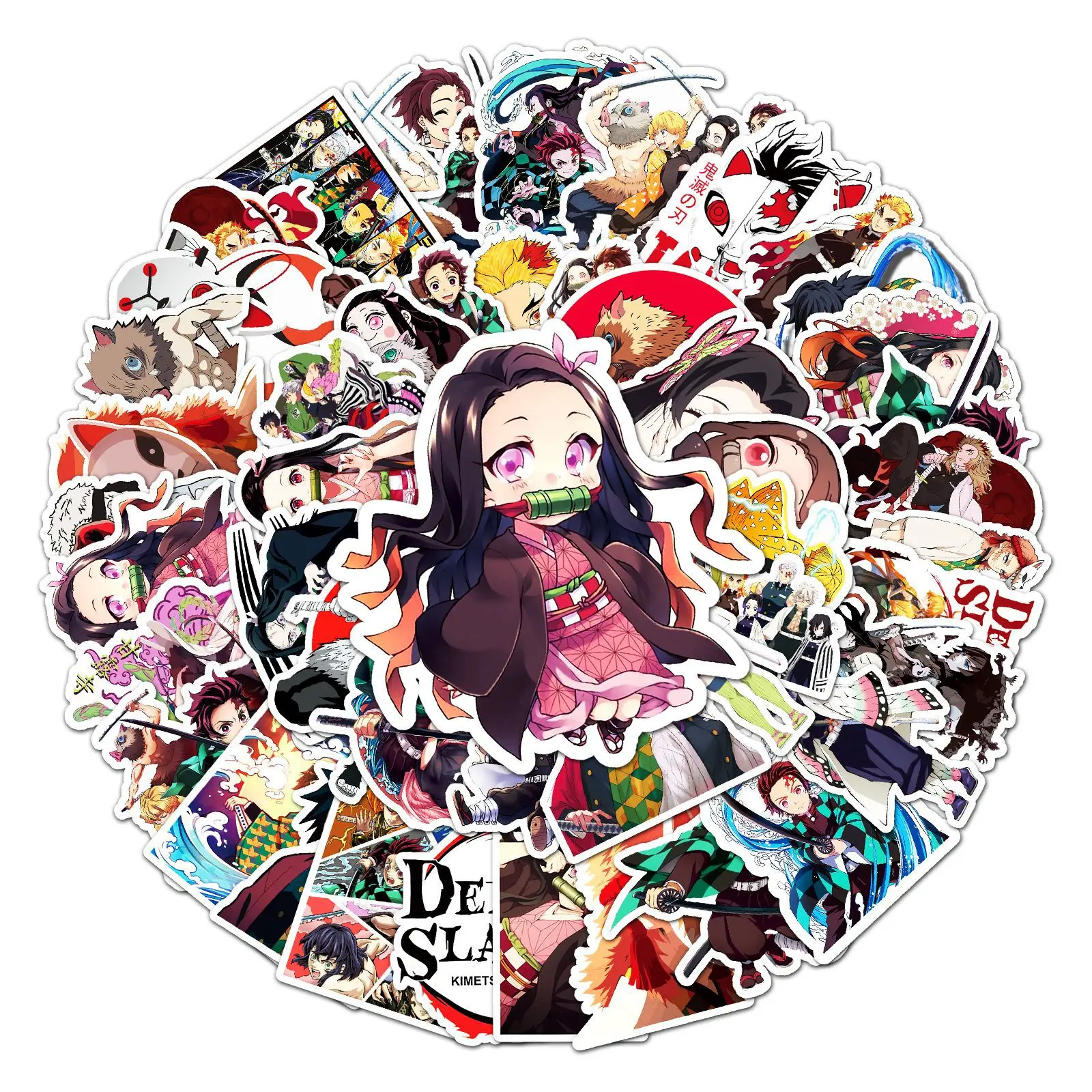 

10/30/50 Pcs Demon Slayer Stickers Anime Stickers Waterproof Skateboard Motorcycle Guitar Luggage Laptop Bicycle Sticker Kids