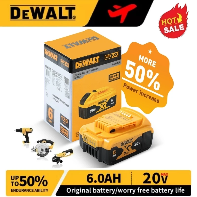 Фото Оригинальный аккумулятор DeWalt 20V 60V 6Ah 9Ah MAX для электроинструментов, замена для DeWalt DCB184 DCB182 DCB205 DCB200, 18В 20В №1