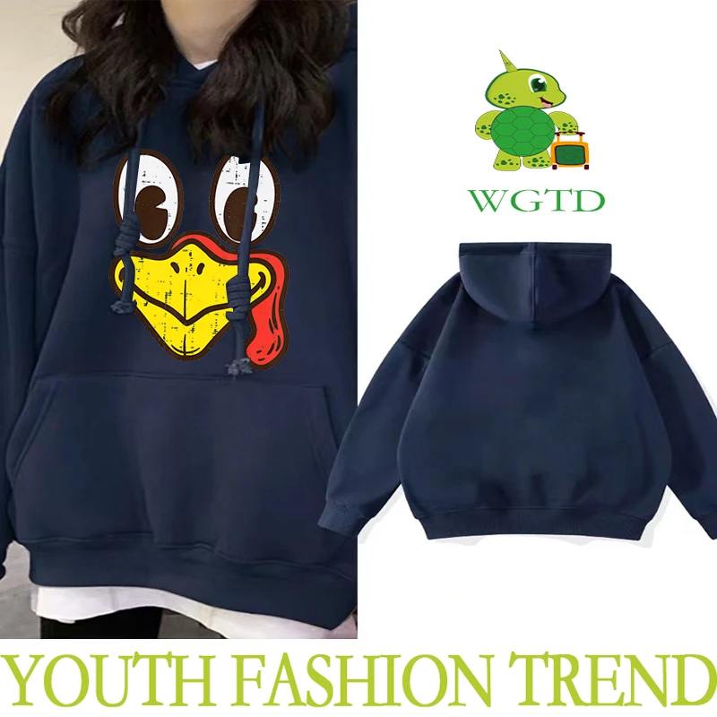 

Turkey Pattern Sweatshirts Fashion Hoodies Unisex Long Sleeve Fleece Casual Hooded Warm Pullovers Cute Thanksgiving Print Tops