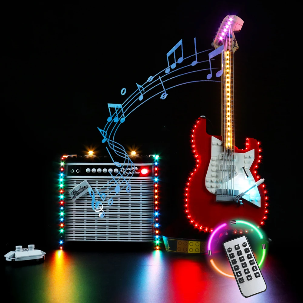 

LED Lighting Set for 21329 Ideas Fender Guitar Collectible Model Light Kit, Not Included the Building Block