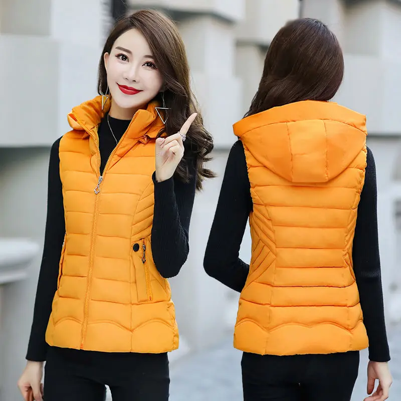 

Winter Cotton Down Vest Women Loose Waistcoat Warm Jacket Cotton Padded Jackets Vests Sleeveless Female Winter Waistcoats E839