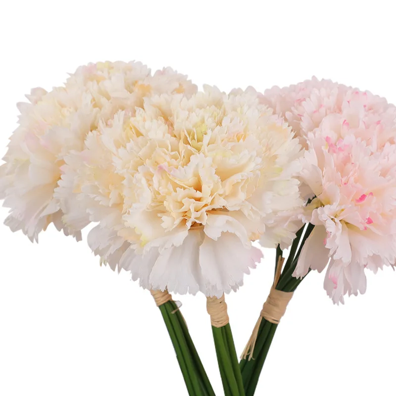 

6PCS Artificial Carnation Bouquet Wedding Wreaths Mother's Day Decorations for Home Garden Scrapbook Silk Flowers